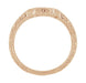 Vintage Engraved Art Deco Wheat and Scrolls 14 Karat Rose Gold Curved Wedding Band