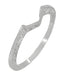 Contoured Art Deco Filigree Scrolls Wedding Band in 14 Karat White Gold