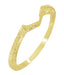 Art Deco Filigree Scrolls Engraved Contoured Wedding Band in 14 Karat Yellow Gold