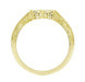 Art Deco Filigree Scrolls Engraved Contoured Wedding Band in 14 Karat Yellow Gold