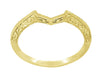 Art Deco Filigree Scrolls Engraved Contoured Wedding Band in 14 Karat Yellow Gold