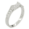 Matching wr240 wedding band for Art Deco 1/2 Carat Diamond Engraved Scrolls Castle Engagement Ring in Platinum