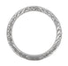Art Deco Diamond Engraved Companion Wedding Ring in Platinum
