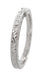 Art Deco Diamond Engraved Companion Wedding Ring in Platinum