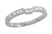 Art Deco Diamond Engraved Companion Wedding Ring in Platinum