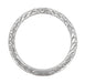Art Deco White Gold Notched Engraved Diamond Wedding Ring - 14K or 18K
