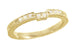 Art Deco Diamond Engraved Companion Wedding Ring in Yellow Gold - 18K or 14K