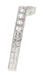 Art Deco Diamond Curved Engraved Wheat Wedding Ring in 18 Karat White Gold