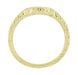 Art Deco Engraved Wheat Coordinating Curved Wedding Ring | 14K or 18K Yellow Gold