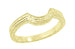 Art Deco Engraved Wheat Coordinating Curved Wedding Ring | 14K or 18K Yellow Gold