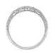 Art Deco Flowers and Wheat Engraved Filigree Wedding Band in White Gold
