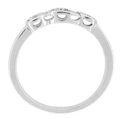Retro Moderne 1950's Filigree Platinum Diamond Wedding Ring - Item: WR380P-LC - Image: 2