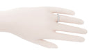 Retro Moderne Raindrop White Sapphire Filigree Wedding Ring in White Gold