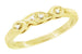 Vintage Style Retro Moderne Yellow Gold Filigree Diamond Wedding Ring - 10K, 14K or 18K