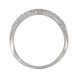 Art Deco Sculptural Olive Leaves and Wheat Curved Wedding Band in Platinum