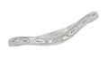 Art Deco Wheat and Olive Leaves Carved Curved Wedding Band in Sterling Silver