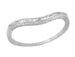 Art Deco Wheat and Olive Leaves Carved Curved Wedding Band in Sterling Silver