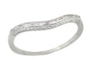 Matching wr419w2 wedding band for Art Deco Filigree Flowers Lab Grown Sapphire Engagement Ring in 14 Karat White Gold