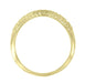 Art Deco Olive Leaves and Carved Wheat Engraved Curved Wedding Band in Yellow Gold