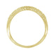Art Deco Olive Leaves and Wheat Engraved Curved Wedding Band in Yellow Gold