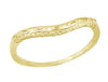 Matching wr419y125 wedding band for Edwardian Aquamarine and Diamonds Scroll Dome Filigree Engagement Ring in 14 Karat Yellow Gold