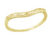 Art Deco Olive Leaves and Wheat Engraved Curved Wedding Band in Yellow Gold