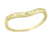 Art Deco Olive Leaves and Carved Wheat Engraved Curved Wedding Band in Yellow Gold
