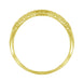 Art Deco Yellow Gold Olive Leaves and Engraved Wheat Curved Wedding Band (10K, 14K or 18K)