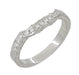 Art Deco Loving Hearts Contoured Vintage Engraved Wheat Diamond Wedding Ring in Platinum