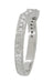Art Deco Loving Hearts Contoured Vintage Engraved Wheat Diamond Wedding Ring in Platinum