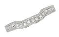 Art Deco Loving Hearts Contoured Vintage Engraved Wheat Diamond Wedding Ring in Platinum