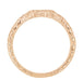 Art Deco Antique Style Loving Hearts Contoured Engraved Wheat Diamond Wedding Ring in 14 Karat Rose ( Pink ) Gold