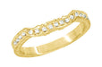 Yellow Gold Antique Style Loving Hearts Contoured Engraved Wheat Diamond Art Deco Wedding Ring