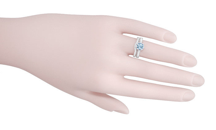 Royal Crown Curved Diamond Wedding Band in White Gold - 14K or 18K - Item: WR460W14K1D-LC - Image: 6