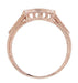 Art Deco Diamond Filigree Wraparound Wedding Ring in 14K Rose ( Pink ) Gold