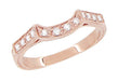 Art Deco Diamond Filigree Wraparound Wedding Ring in 14K Rose ( Pink ) Gold