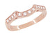 Art Deco Diamond Filigree Wraparound Wedding Ring in 14K Rose ( Pink ) Gold