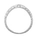 Art Deco Engraved Wheat Curved Diamond Wedding Band in Platinum