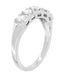 Mid Century Straightline Diamond Wedding Ring in White Gold