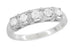 Mid Century Straightline Diamond Wedding Ring in White Gold