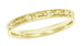 Yellow Gold Womens Edwardian Wedding Band with Floral Engraving - 14K or 18K
