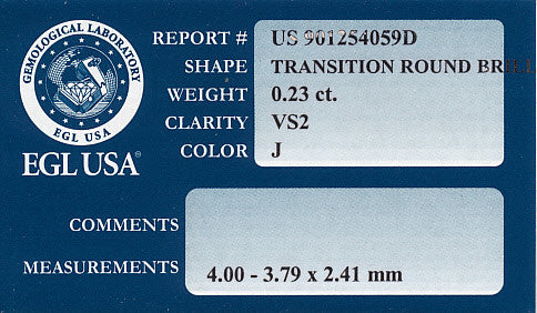 0.23 Carat Loose Vintage Transitional Round Brilliant Cut Diamond J Color VS2 Clarity - Item: D289 - Image: 2