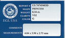 Loose Natural 0.34 Carat Princess Cut Diamond G Color VS2 Clarity | EGL USA Certificate | Very Good Polish