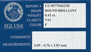 0.42 Carat F Color VS1 Clarity Loose Round Brilliant Cut Diamond | EGL Certified