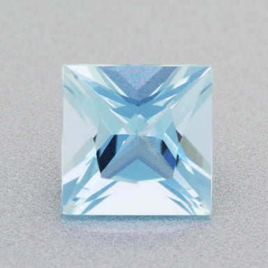 Loose 0.87 Carat Sky Blue Fine Princess Cut Aquamarine Gemstone | Natural 6mm Square