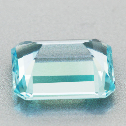 Loose Rare Teal Color Emerald Cut Aquamarine Gemstone | 2.72 Carats | Excellent Clarity | 8 x 10 mm - Item: AQ002170 - Image: 2