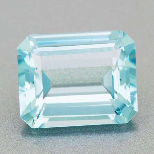 Loose Rare Teal Color Emerald Cut Aquamarine Gemstone | 2.72 Carats | Excellent Clarity | 8 x 10 mm