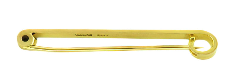 Antique Victorian Engraved Scroll Bar Brooch Pin Karat Yellow