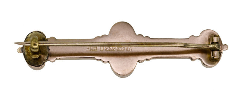 Antique Victorian Diamond Set Bar Pin Brooch in English 9 Karat Gold - Circa 1912 - Item: BR203 - Image: 4