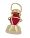 Antique Red Lens Railroad Lantern Charm 14K Yellow Gold - Railfan Jewelry - C104